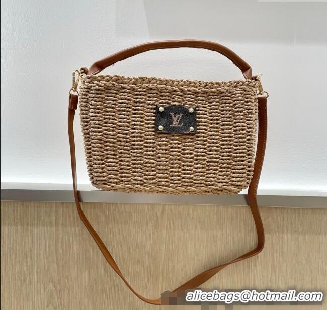 Unique Grade Louis Vuitton Straw Basket Bag LV051301 Khaki 2025