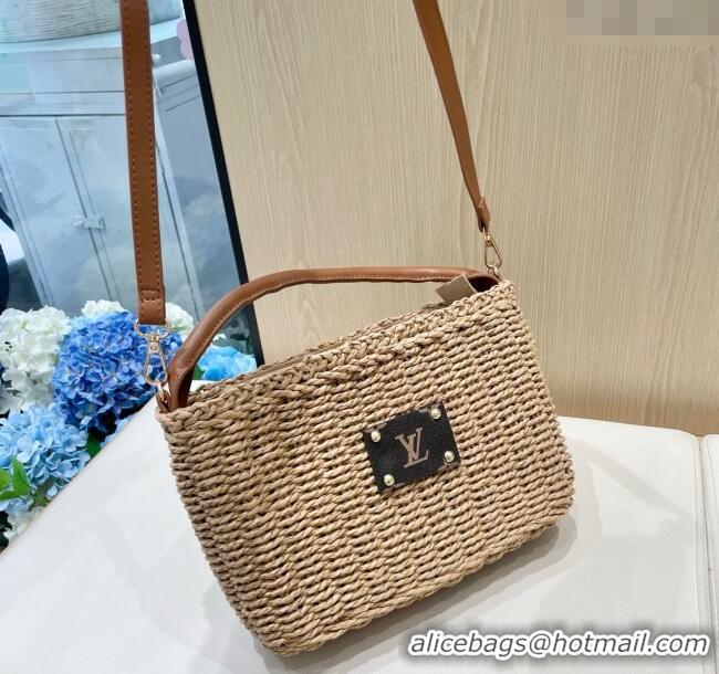 Unique Grade Louis Vuitton Straw Basket Bag LV051301 Khaki 2025