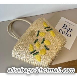 Famous Brand Dior Lemon Straw Basket Bag 0513 Beige 2025