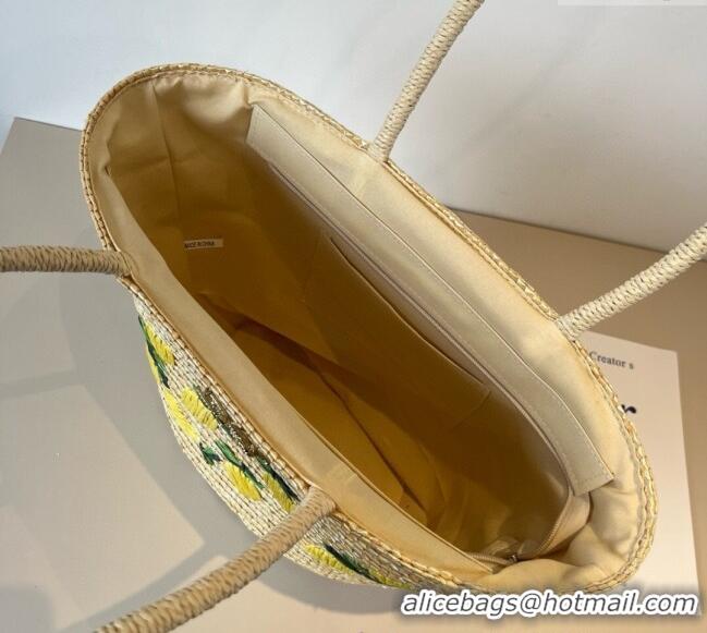 Famous Brand Dior Lemon Straw Basket Bag 0513 Beige 2025
