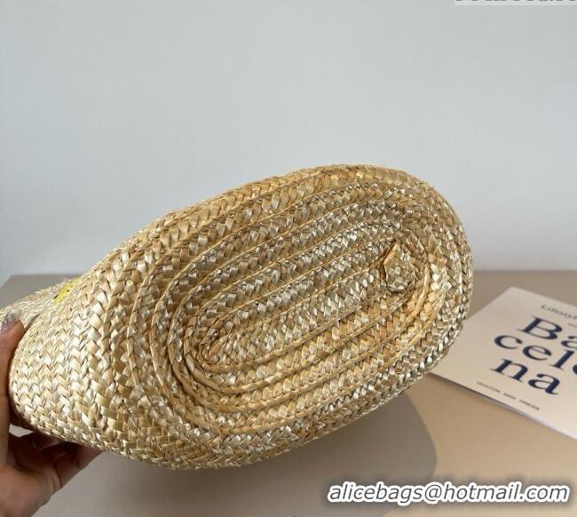 Famous Brand Dior Lemon Straw Basket Bag 0513 Beige 2025