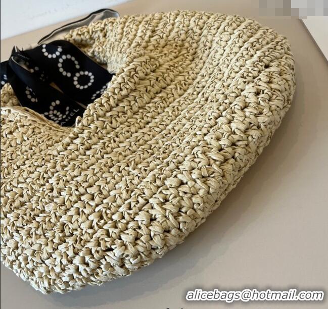Best Price Chanel Straw Clutch Bag with Bow CH051301 Beige 2025