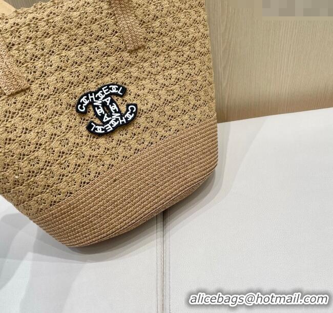 Affordable Price Chanel Crochet Straw Basket Bag CH051302 Khaki 2025