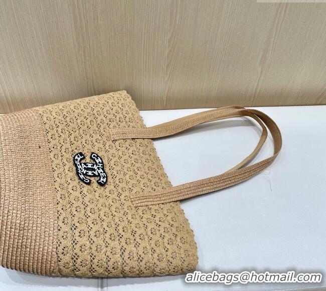 Affordable Price Chanel Crochet Straw Basket Bag CH051302 Khaki 2025