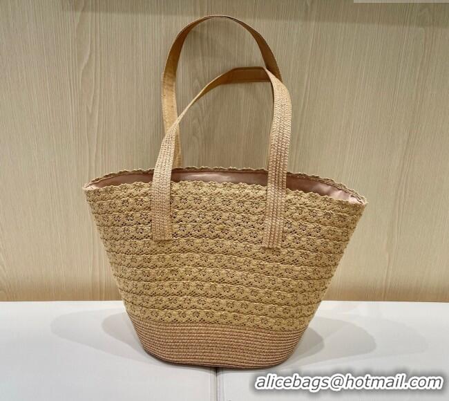 Affordable Price Chanel Crochet Straw Basket Bag CH051302 Khaki 2025