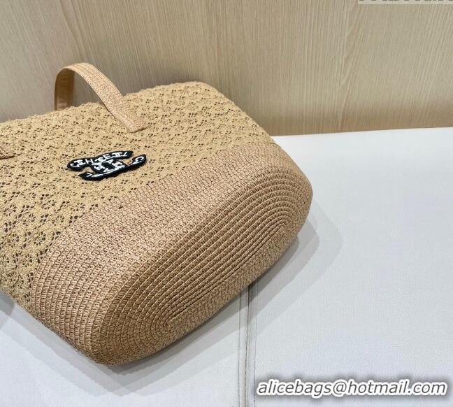 Affordable Price Chanel Crochet Straw Basket Bag CH051302 Khaki 2025