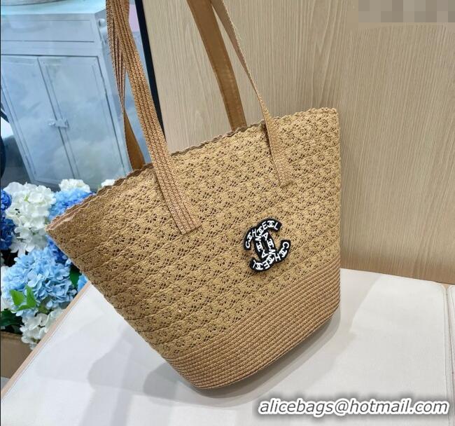 Affordable Price Chanel Crochet Straw Basket Bag CH051302 Khaki 2025