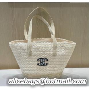 Top Design Chanel Crochet Straw Basket Bag CH051302 Beige 2025