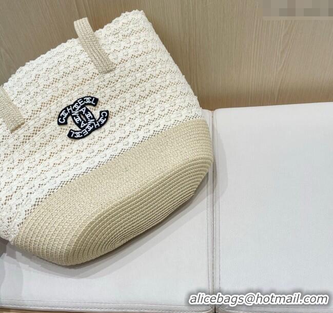 Top Design Chanel Crochet Straw Basket Bag CH051302 Beige 2025