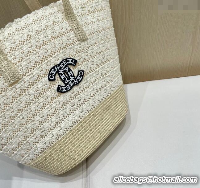 Top Design Chanel Crochet Straw Basket Bag CH051302 Beige 2025