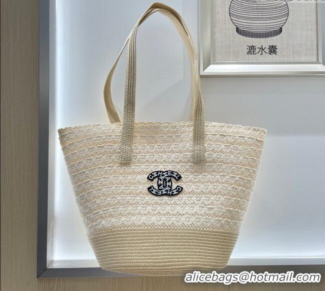 Top Design Chanel Crochet Straw Basket Bag CH051302 Beige 2025