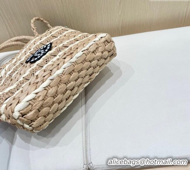 Top Design Chanel Patchwork Straw Basket Bag CH051303 Khaki 2025
