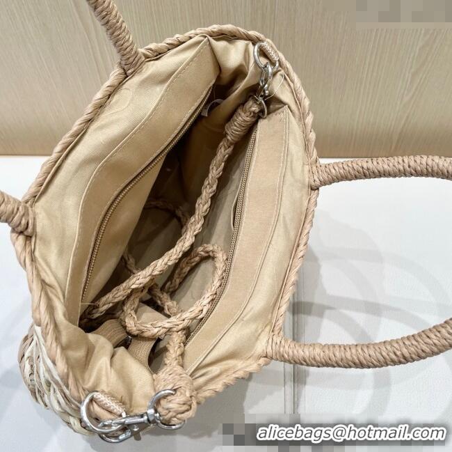 Top Design Chanel Patchwork Straw Basket Bag CH051303 Khaki 2025