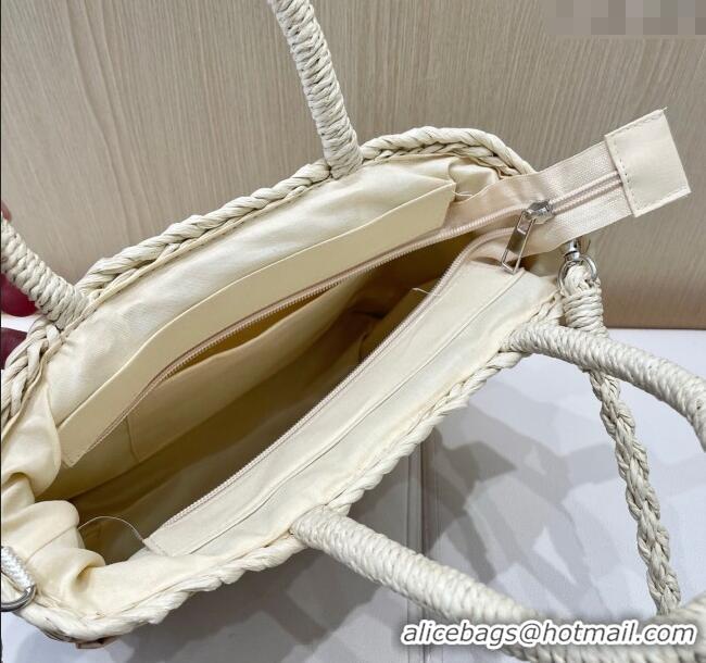 Grade Design Chanel Patchwork Straw Basket Bag CH051303 Beige 2025