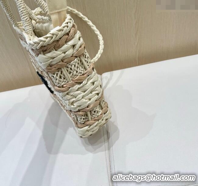 Grade Design Chanel Patchwork Straw Basket Bag CH051303 Beige 2025