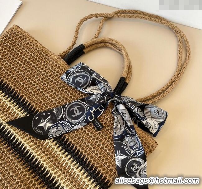 Best Quality Chanel Straw Basket Bag CH051304 Khaki 2025
