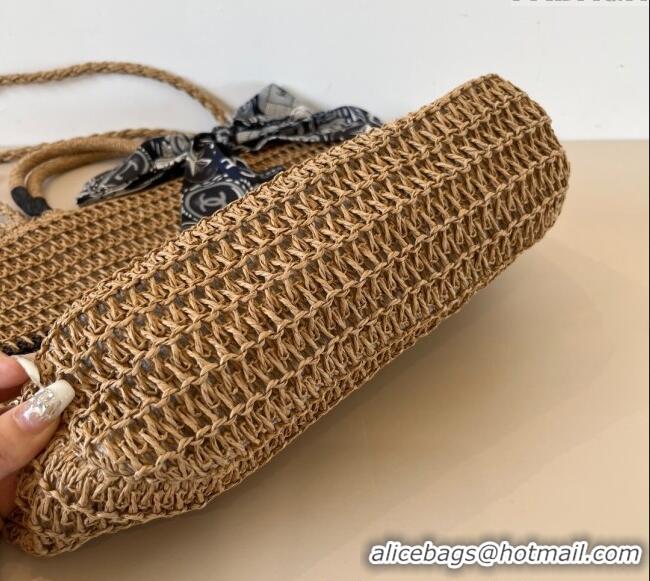 Best Quality Chanel Straw Basket Bag CH051304 Khaki 2025