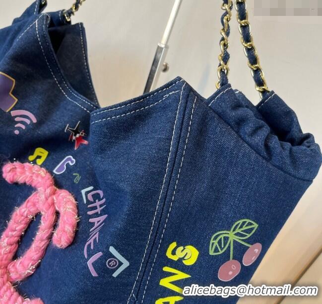Top Quality Chanel Denim Tote Bag CH051305 Blue 2025