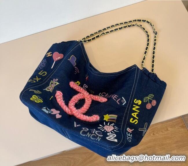 Top Quality Chanel Denim Tote Bag CH051305 Blue 2025