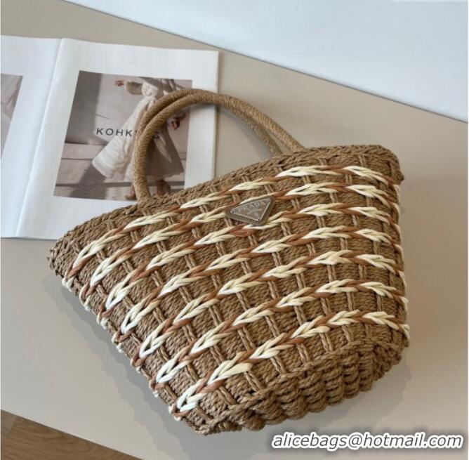 Affordable Price Prada Straw Basket Bag PR051302 Khaki 2025