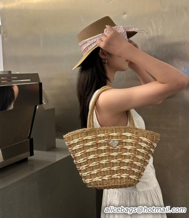 Affordable Price Prada Straw Basket Bag PR051302 Khaki 2025