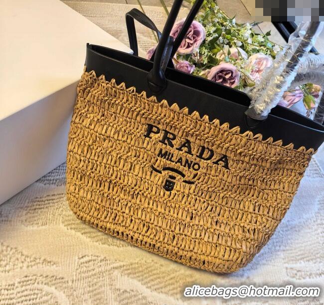 Good Product Prada Straw Basket Bag PR051303 Khaki 2025