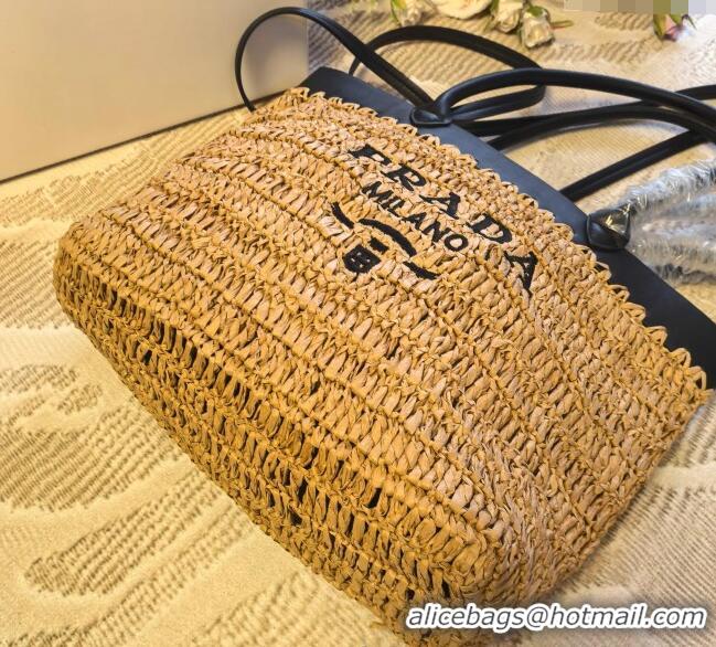 Good Product Prada Straw Basket Bag PR051303 Khaki 2025