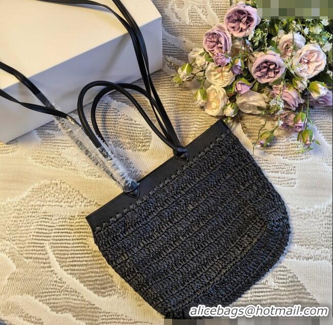 Big Discount Prada Straw Basket Bag PR051303 Black 2025