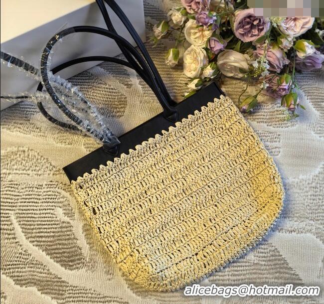 Chic Inexpensive Prada Straw Basket Bag PR051303 Beige 2025