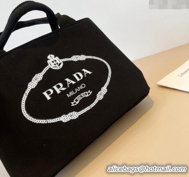 Well Crafted Prada Canvas Tote Bag PR051304 Black 2025