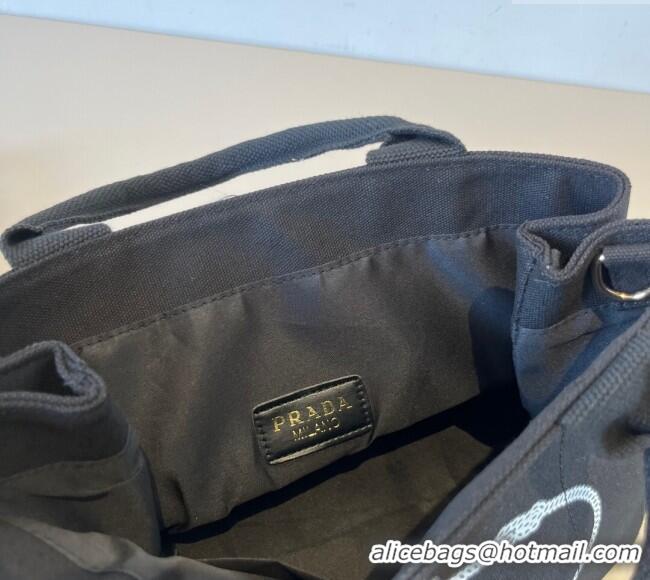 Well Crafted Prada Canvas Tote Bag PR051304 Black 2025