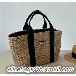Buy New Cheap Prada Straw Basket Bag PR051305 Khaki 2025