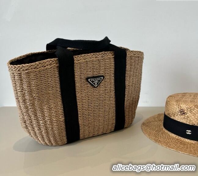 Buy New Cheap Prada Straw Basket Bag PR051305 Khaki 2025