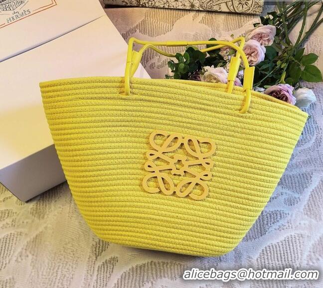 Grade Quality Loewe Straw Basket Bag LW051302 Yellow 2025
