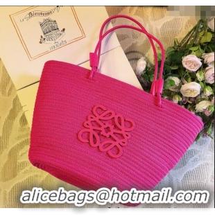 Good Product Loewe Straw Basket Bag LW051302 Dark Pink 2025