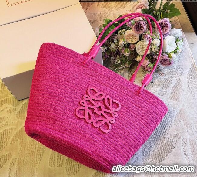Good Product Loewe Straw Basket Bag LW051302 Dark Pink 2025