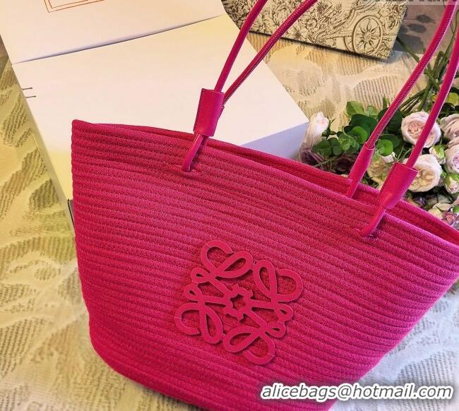 Good Product Loewe Straw Basket Bag LW051302 Dark Pink 2025