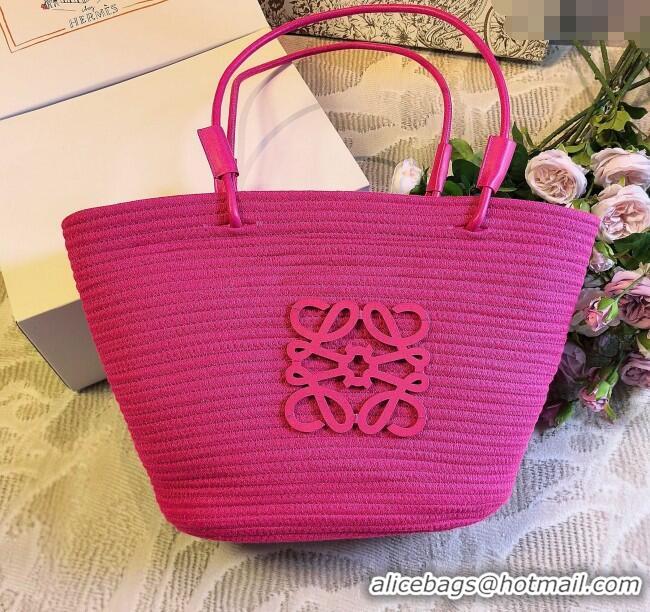 Good Product Loewe Straw Basket Bag LW051302 Dark Pink 2025
