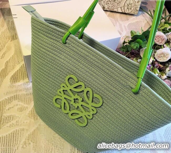 Grade Cheap Loewe Straw Basket Bag LW051302 Green 2025