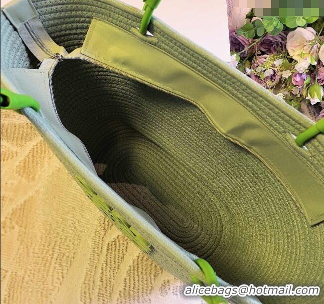 Grade Cheap Loewe Straw Basket Bag LW051302 Green 2025