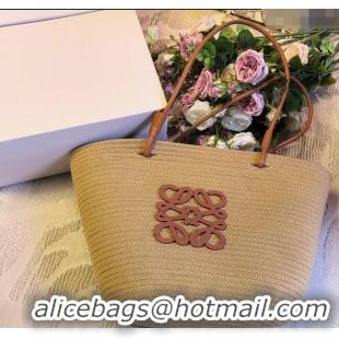 Free Shipping Loewe Straw Basket Bag LW051302 Khaki 2025