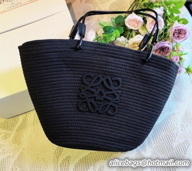 Super Quality Loewe Straw Basket Bag LW051302 Black 2025