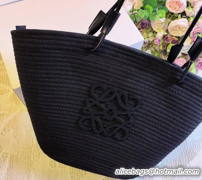 Super Quality Loewe Straw Basket Bag LW051302 Black 2025
