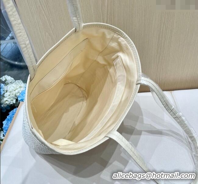 Traditional Specials Miu Miu Straw Striped Basket Bag 0513 Beige 2025