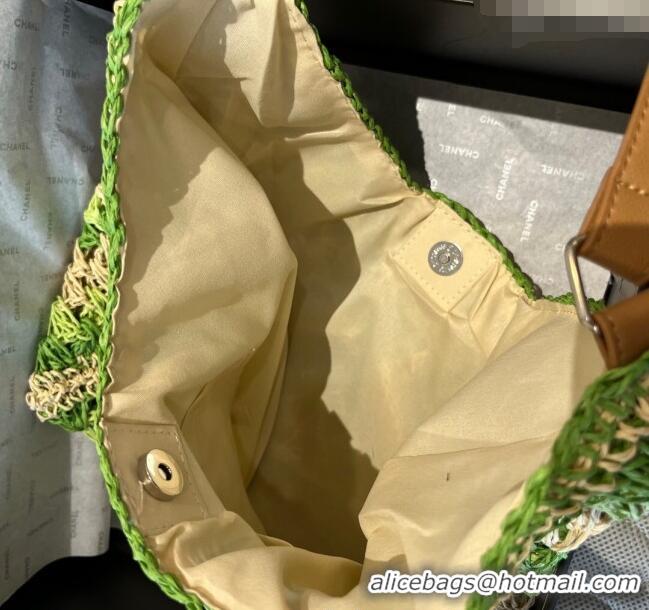 Best Price Cheap Miu Miu Straw Hobo Bag 0513 Green/Beige 2025
