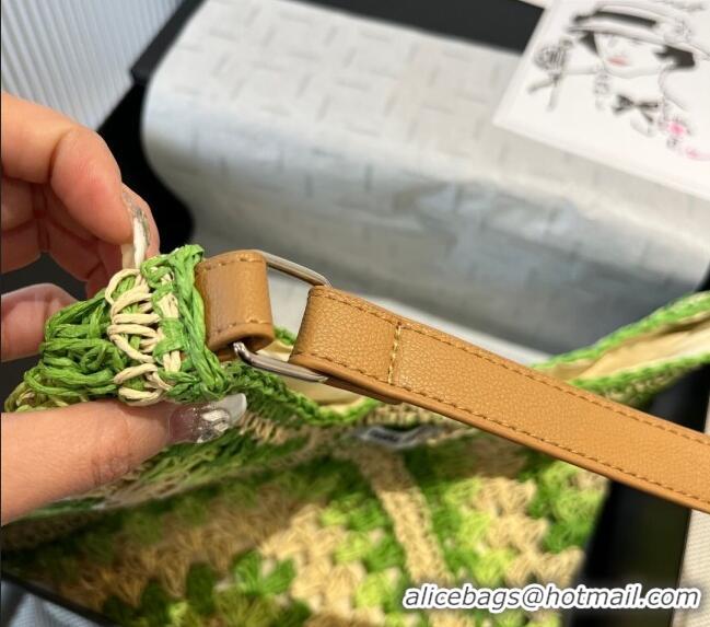 Best Price Cheap Miu Miu Straw Hobo Bag 0513 Green/Beige 2025