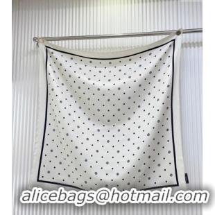 Hot Style Chanel Circle CC Silk Square Scarf 90x90cm CH051306 White 2025