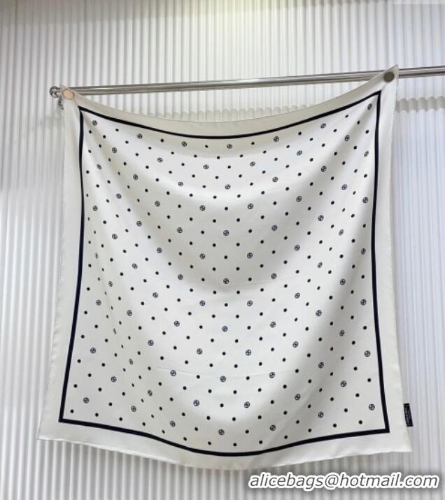Hot Style Chanel Circle CC Silk Square Scarf 90x90cm CH051306 White 2025