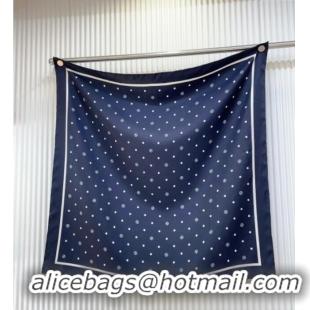 Discount Chanel Circle CC Silk Square Scarf 90x90cm CH051306 Navy Blue 2025
