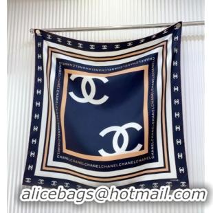 Promotional Chanel CC Silk Square Scarf 90x90cm CH051310 Navy Blue 2025